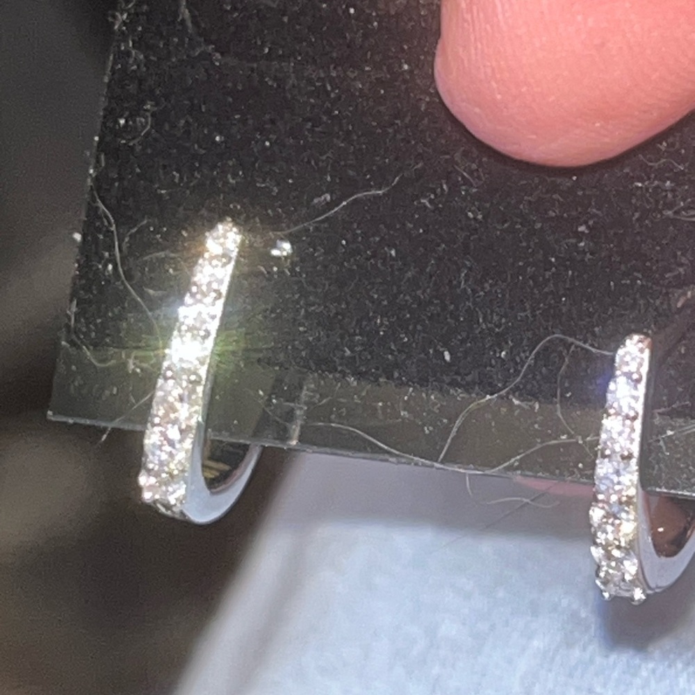 Sterling silver certified moissanite huggie earrings